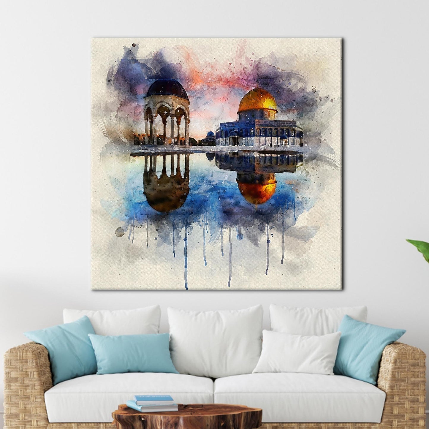 Al Aqsa Mosque Landscape Muslim Canvas Print
