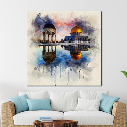 Al Aqsa Mosque Landscape Muslim Canvas Print