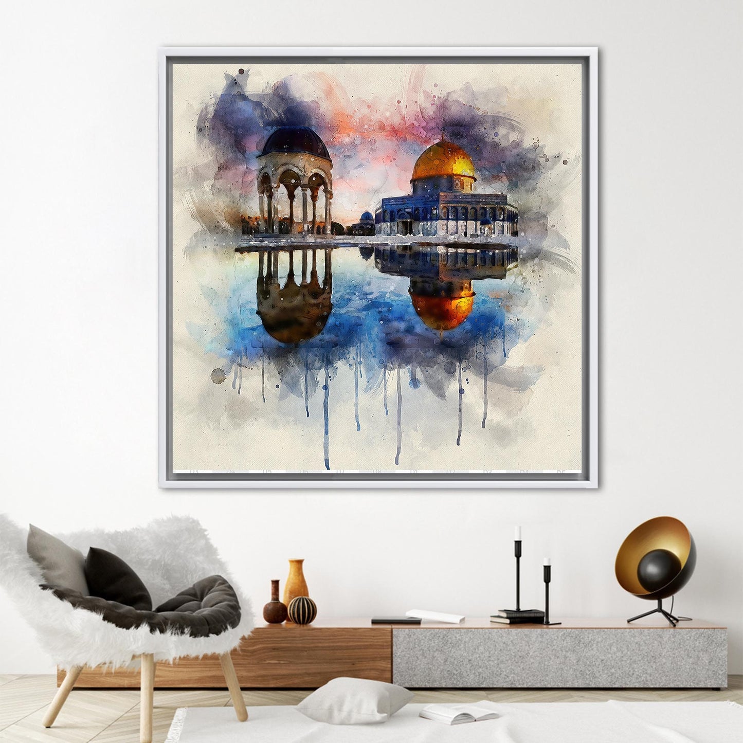 Al Aqsa Mosque Landscape Muslim Canvas Print