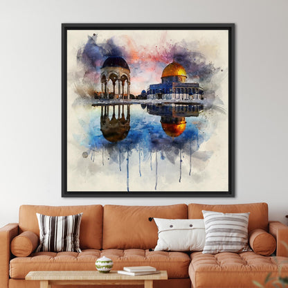 Al Aqsa Mosque Landscape Muslim Canvas Print