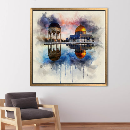 Al Aqsa Mosque Landscape Muslim Canvas Print