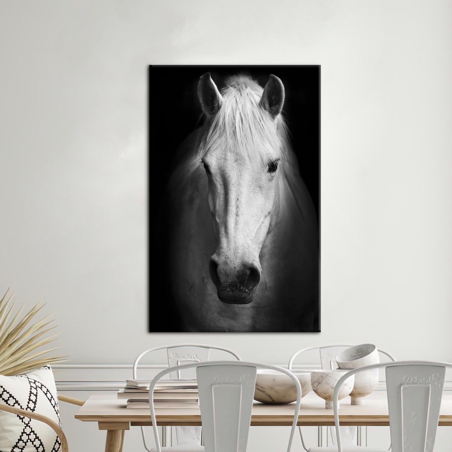 White Horse Lovers Canvas Print