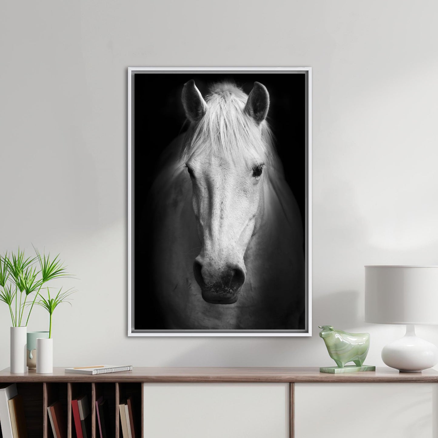White Horse Lovers Canvas Print