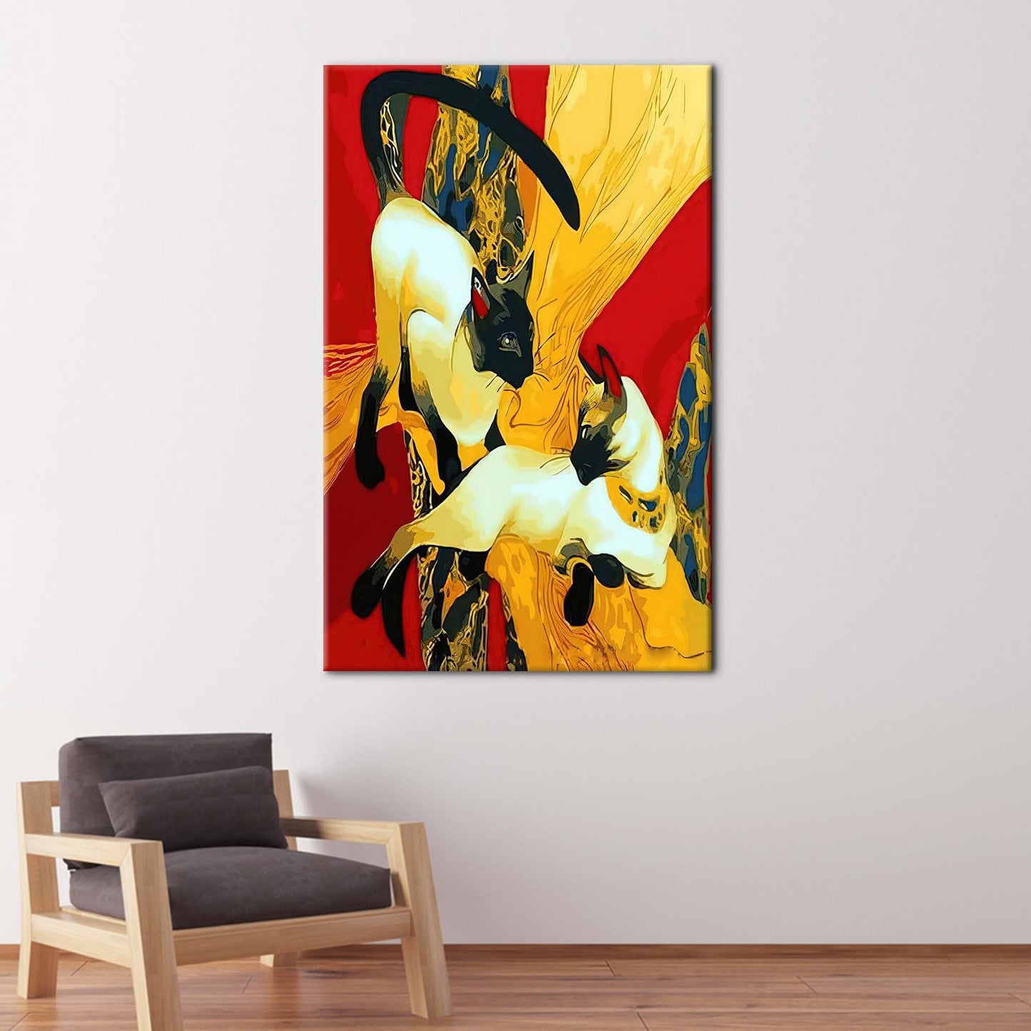 Gustav Klimt Oil Painting Cat Canvas Print