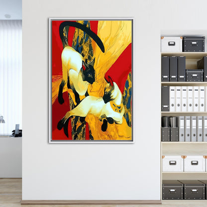 Gustav Klimt Oil Painting Cat Canvas Print