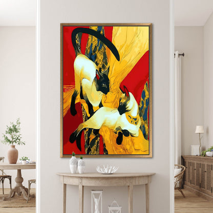 Gustav Klimt Oil Painting Cat Canvas Print