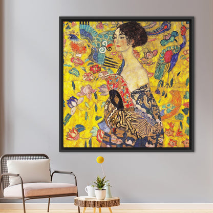 Gustav Klimt Lady Fan 3D Canvas Print