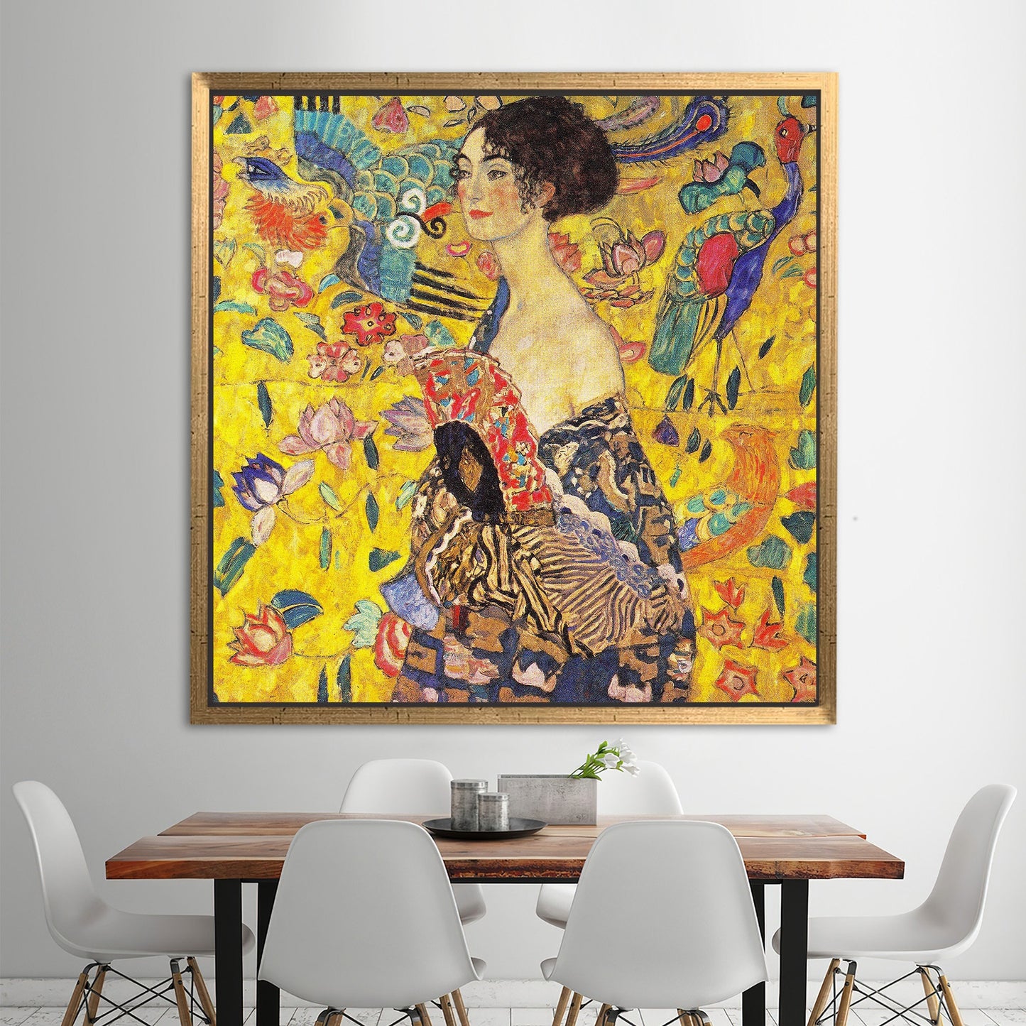 Gustav Klimt Lady Fan 3D Canvas Print