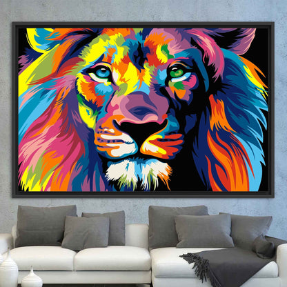 Colorful Lion Abstract Design Canvas Print