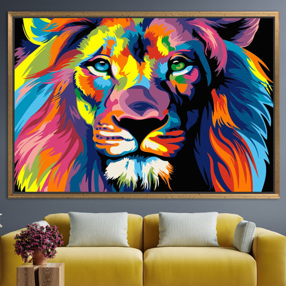 Colorful Lion Abstract Design Canvas Print