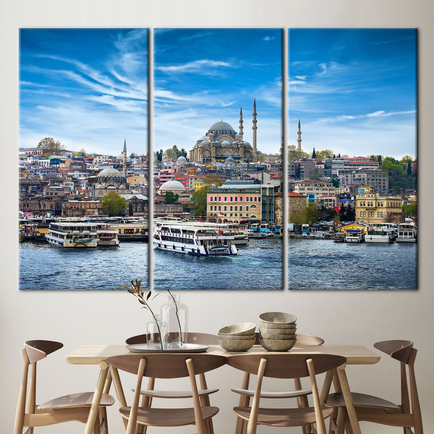 Istanbul Seascape Turkey Mosque Suleymaniye Canvas Print