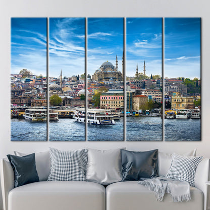Istanbul Seascape Turkey Mosque Suleymaniye Canvas Print