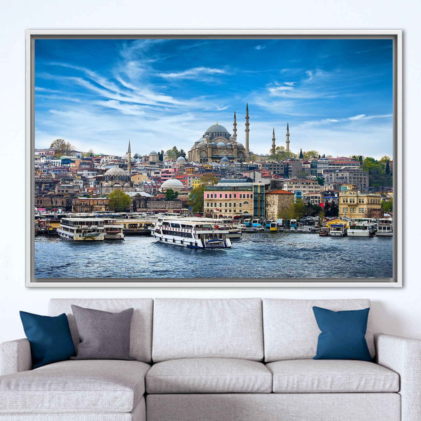 Istanbul Seascape Turkey Mosque Suleymaniye Canvas Print