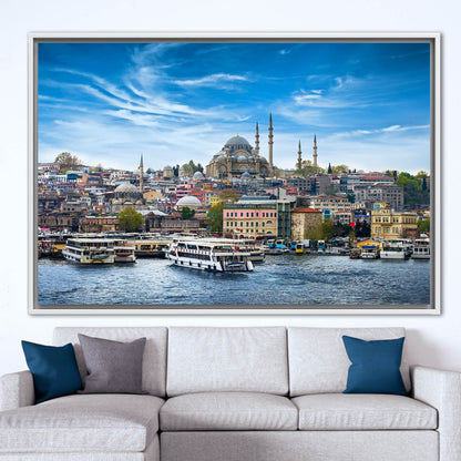 Istanbul Seascape Turkey Mosque Suleymaniye Canvas Print