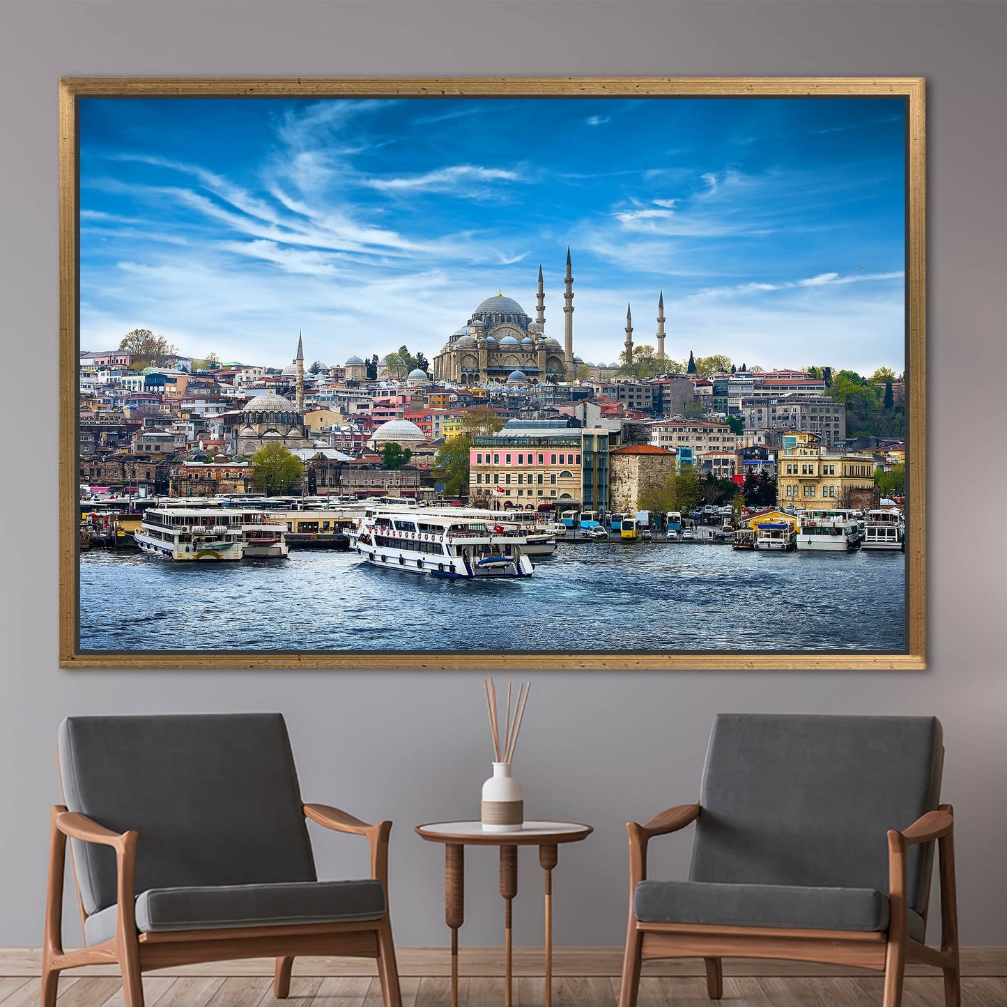 Istanbul Seascape Turkey Mosque Suleymaniye Canvas Print