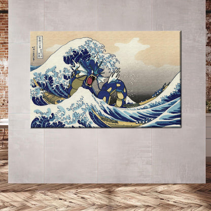 Gyarados Wave Great Japanese Mashup Canvas Print