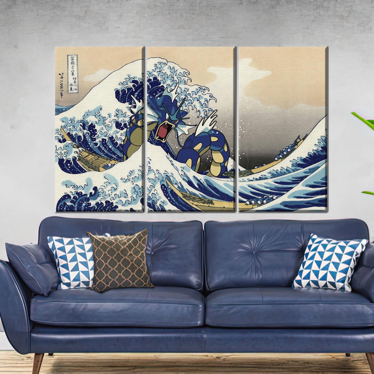 Gyarados Wave Great Japanese Mashup Canvas Print