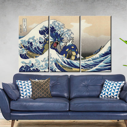 Gyarados Wave Great Japanese Mashup Canvas Print