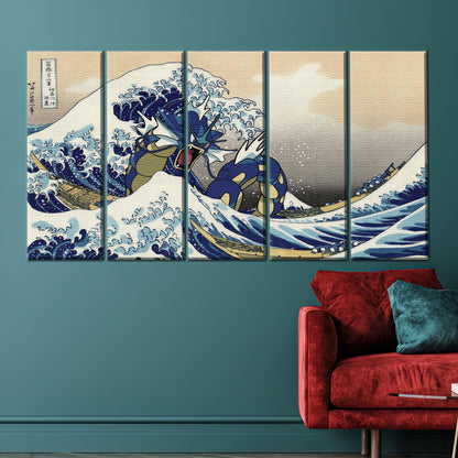Gyarados Wave Great Japanese Mashup Canvas Print