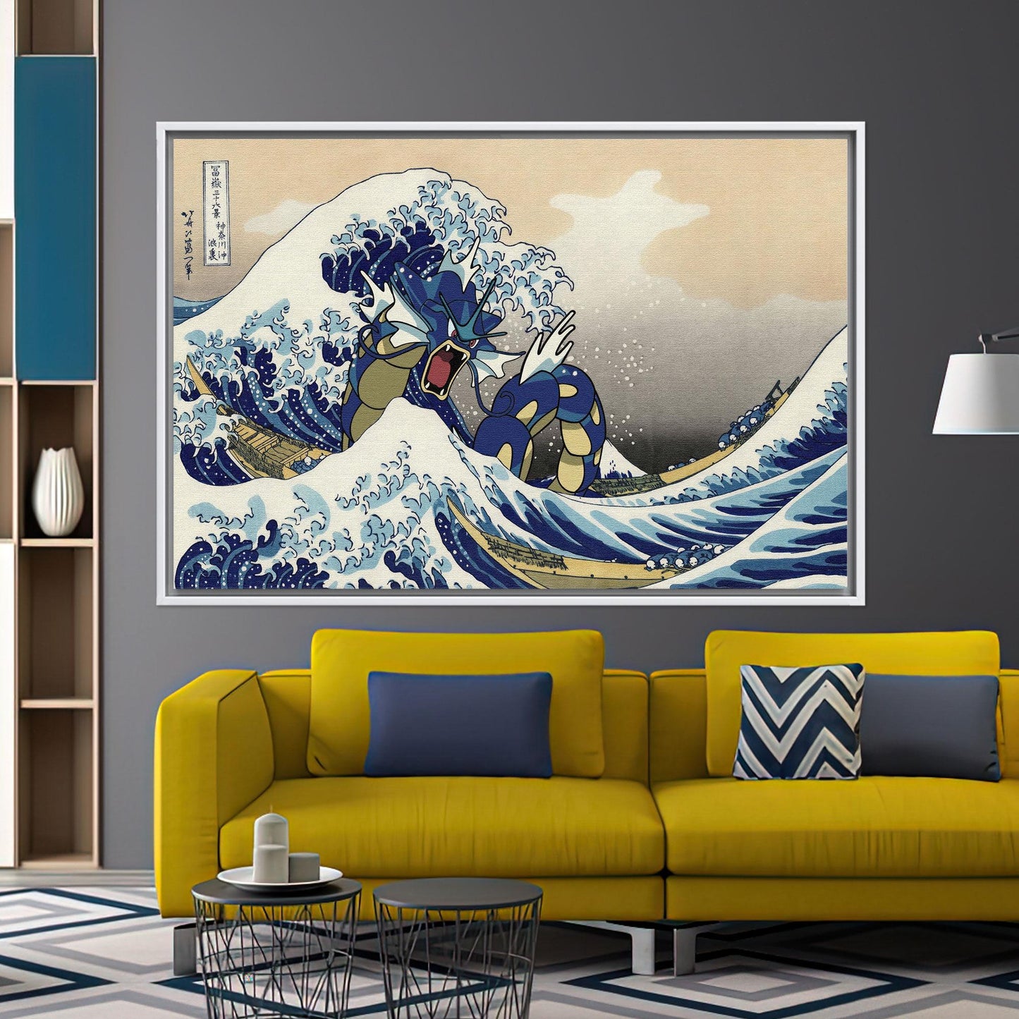 Gyarados Wave Great Japanese Mashup Canvas Print