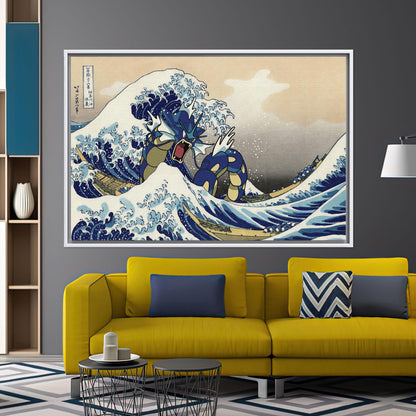Gyarados Wave Great Japanese Mashup Canvas Print
