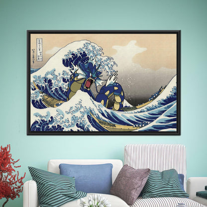 Gyarados Wave Great Japanese Mashup Canvas Print