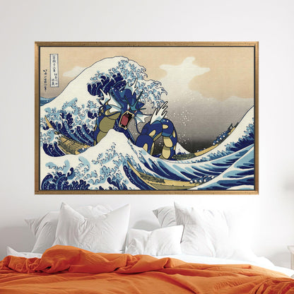 Gyarados Wave Great Japanese Mashup Canvas Print