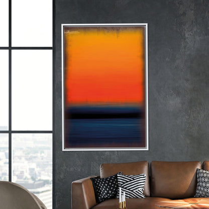 Blue Sunset Horizon Bold Orange Canvas Print