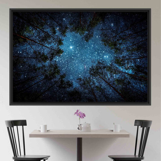 Modern Night Sky Canvas Print - Beautiful Starry Sky Wall Art, Halloween Decor