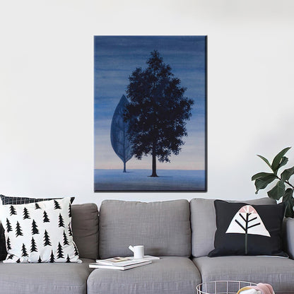 Navy Blue Surreal La Clairvoyance Canvas Print