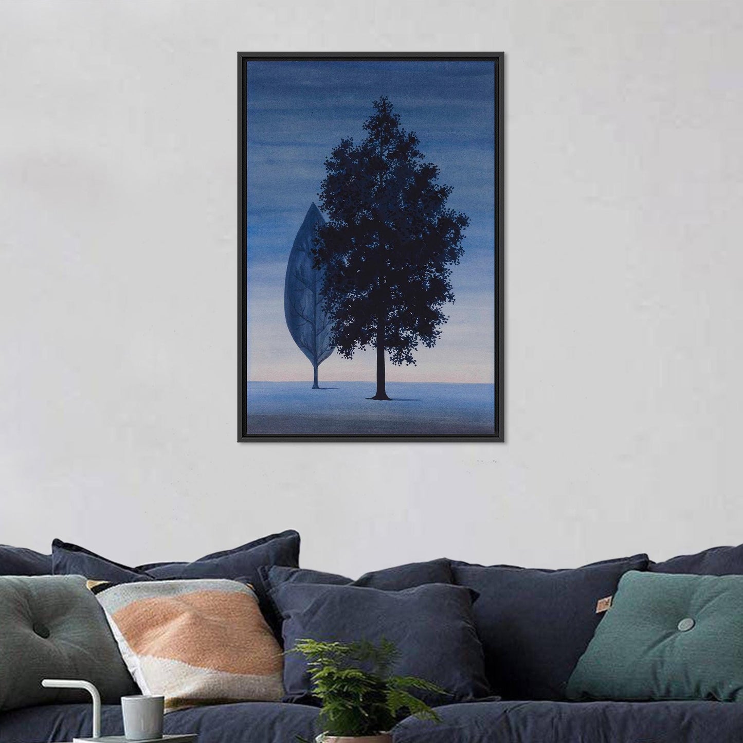 Navy Blue Surreal La Clairvoyance Canvas Print
