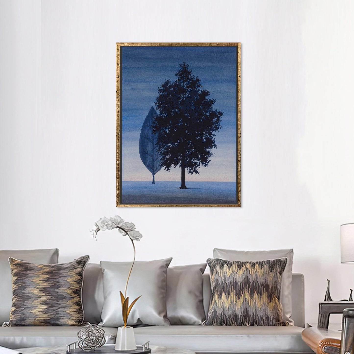 Navy Blue Surreal La Clairvoyance Canvas Print