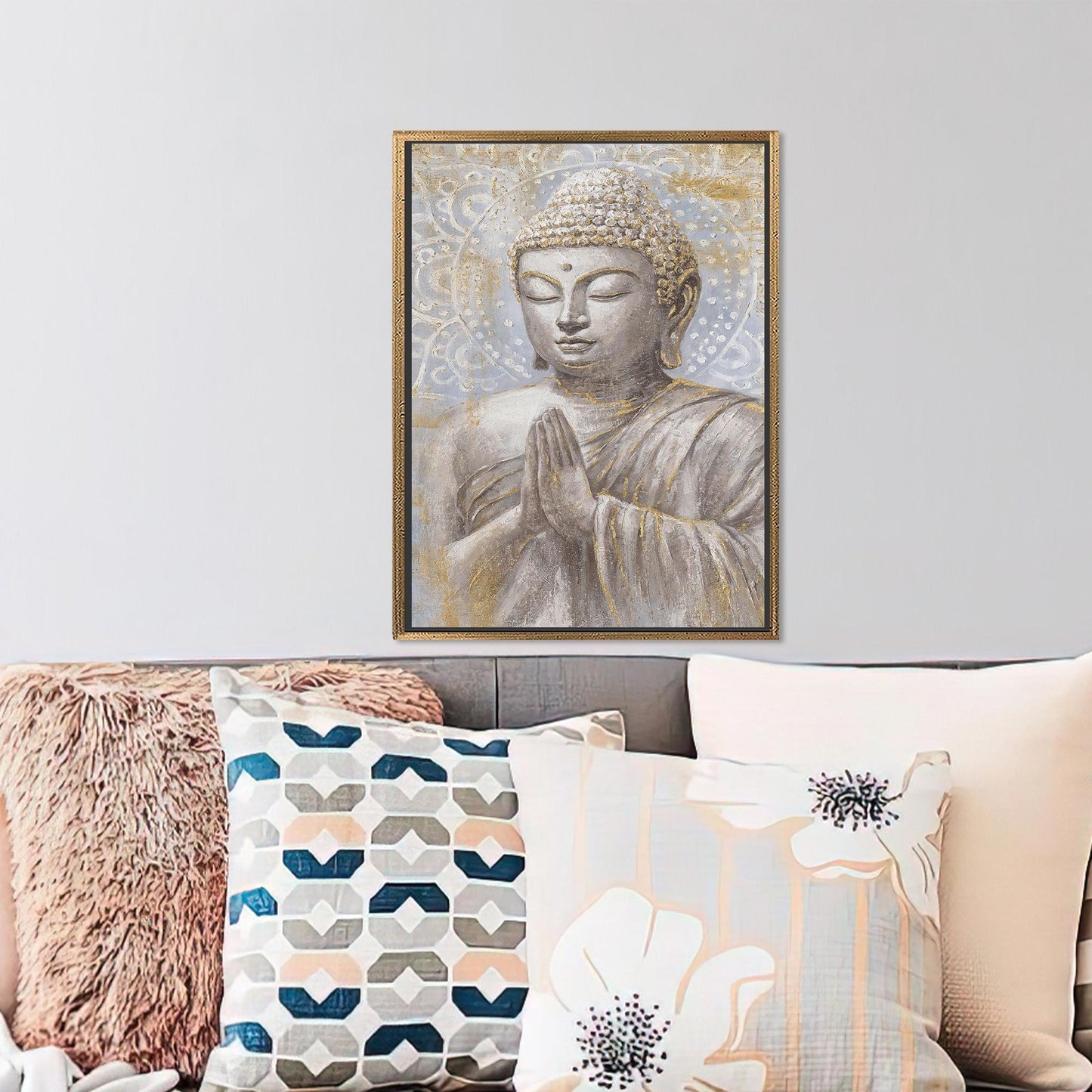 Buddha Printed Modern Canvas Print, Personalized Asian Poster, Buddhist Artwork for Home Decoration