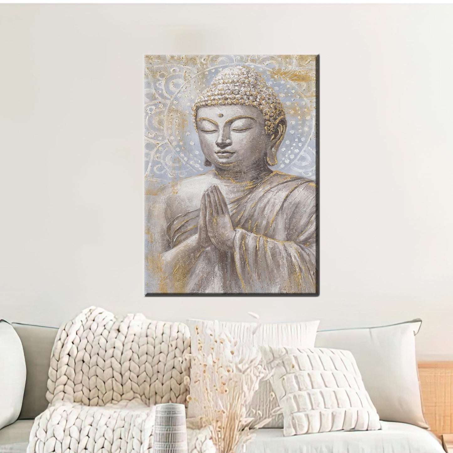 Buddha Printed Modern Canvas Print, Personalized Asian Poster, Buddhist Artwork for Home Decoration