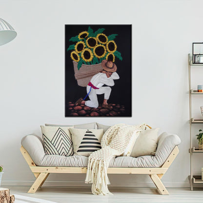 Sunflower Botanical Canvas Print