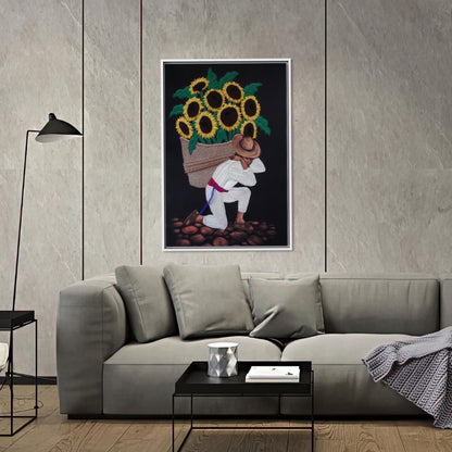 Sunflower Botanical Canvas Print