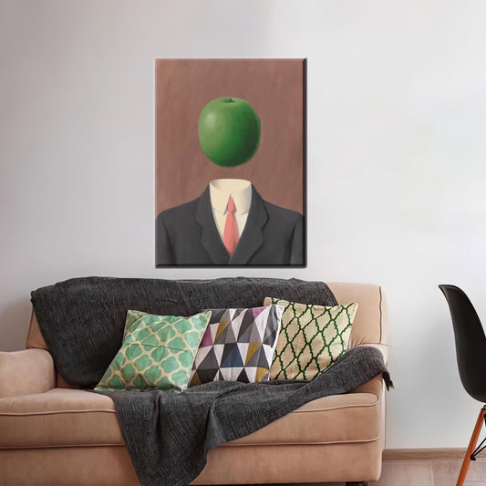 Abstract Man with Apple Head Canvas Art Print - Modern Home Decor