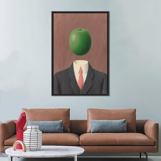 Abstract Man with Apple Head Canvas Art Print - Modern Home Decor