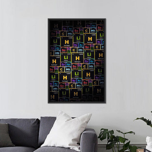 Modern Periodic Table Canvas Art, Chemical Canvas Wall Hanging, Unique Couple Gift
