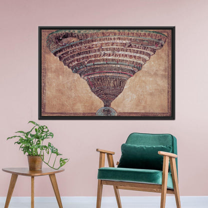 Divine Map Hell 3D Effect Canvas Print