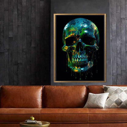 Colorful Skull Skeleton Box Canvas Print