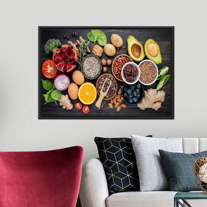 Spice Fruits and Vegetables Theme Canvas Print