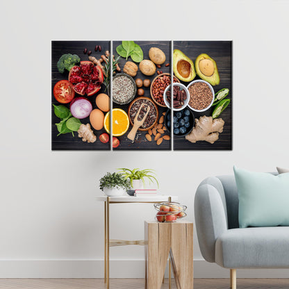 Spice Fruits and Vegetables Theme Canvas Print