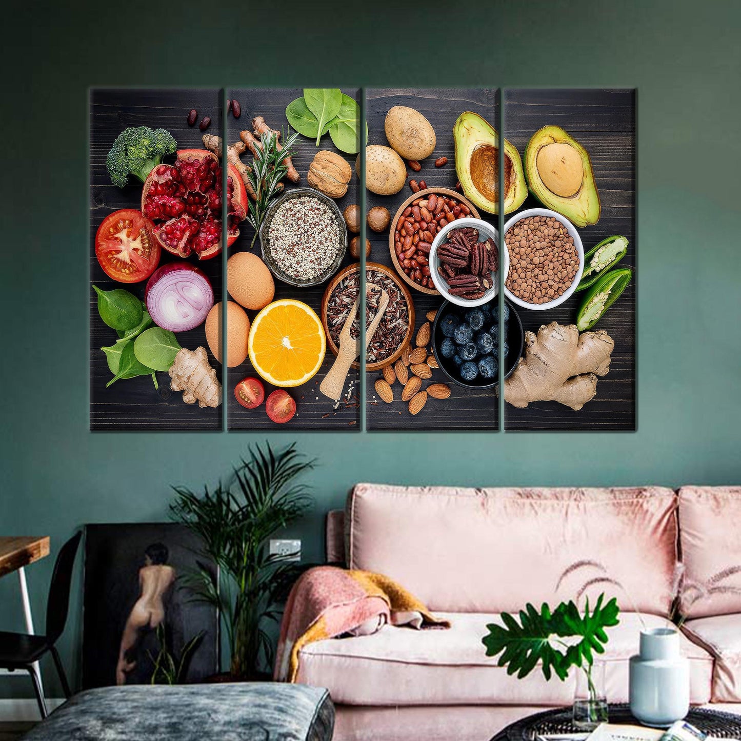Spice Fruits and Vegetables Theme Canvas Print