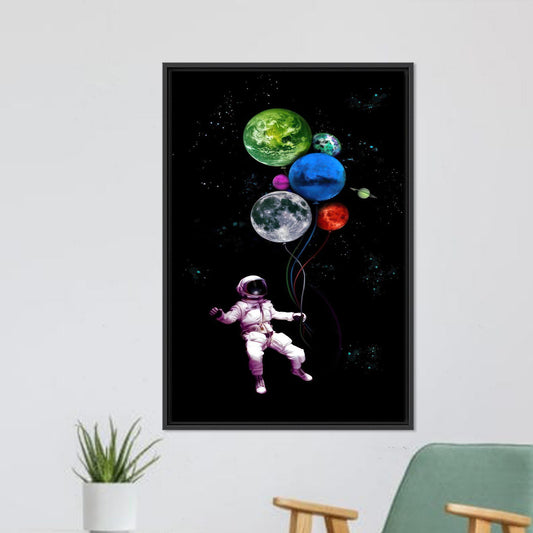 Modern Astronaut Canvas Print for Kids Wall Art, Personalized Grandma Gift, Office Decor