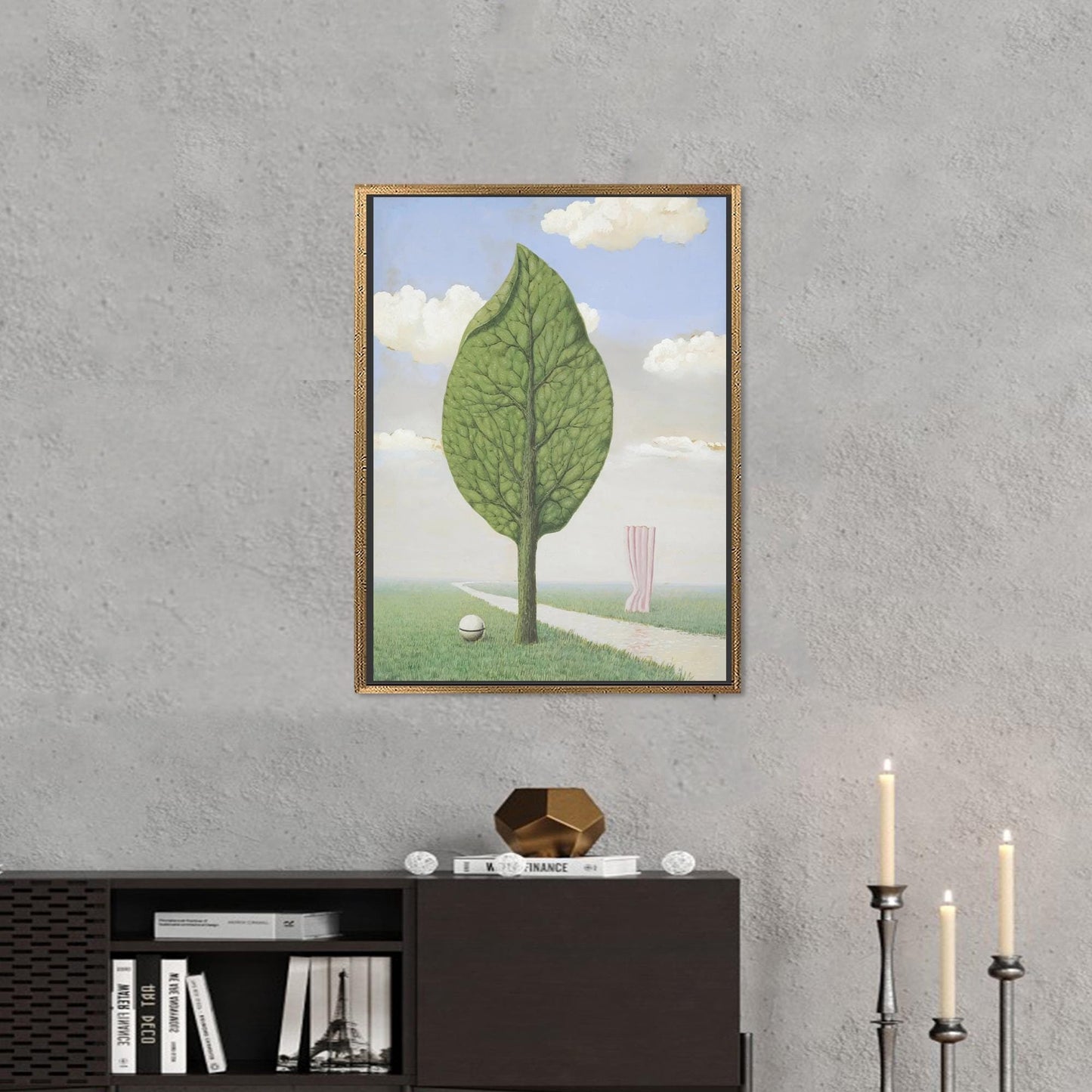 Abstract Green Tree Canvas Art - Teacher Gift, Green Wall Hanging, Office Decor