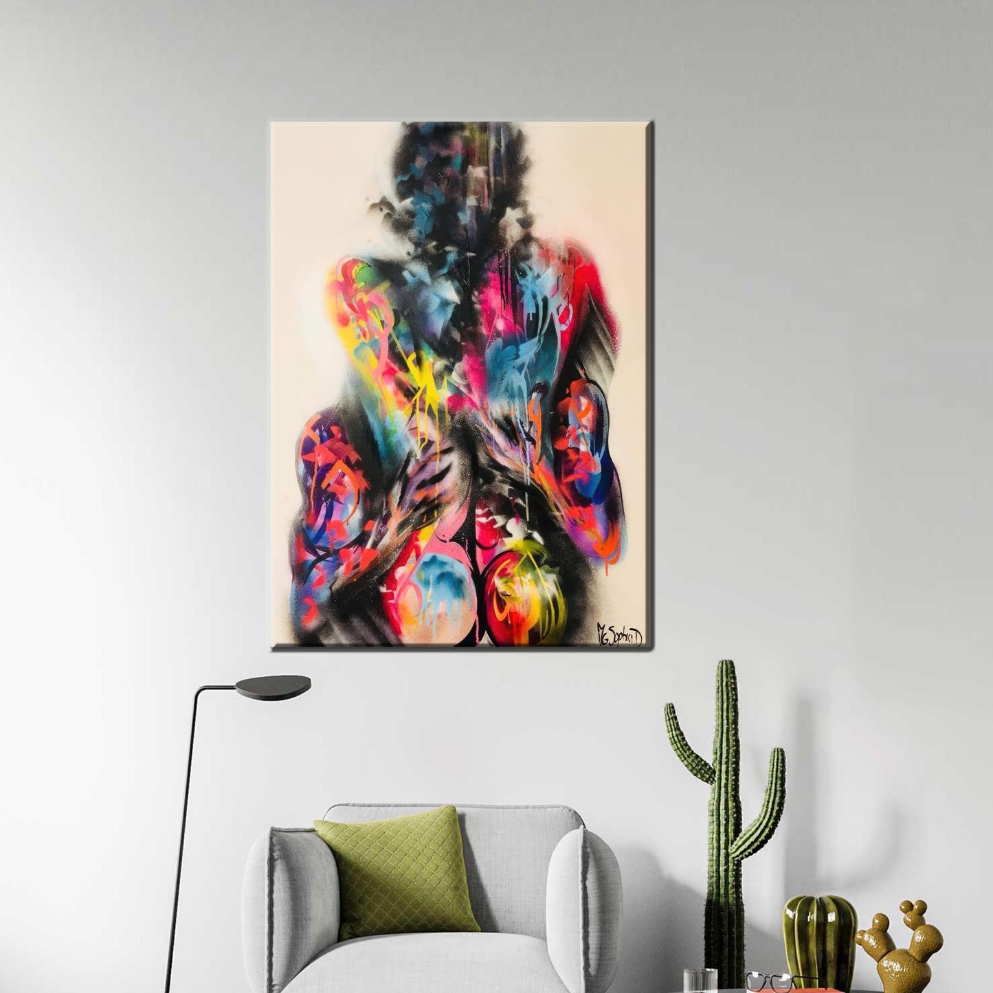 Graffiti Canvas Art: Couple Kiiising Poster, Erotic Wall Hangings, Personalized Gift For Her