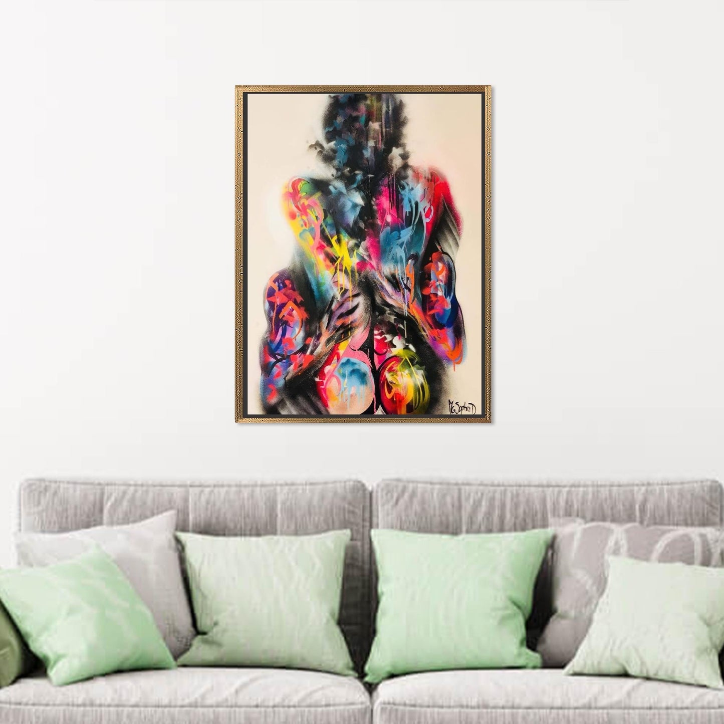 Graffiti Canvas Art: Couple Kiiising Poster, Erotic Wall Hangings, Personalized Gift For Her