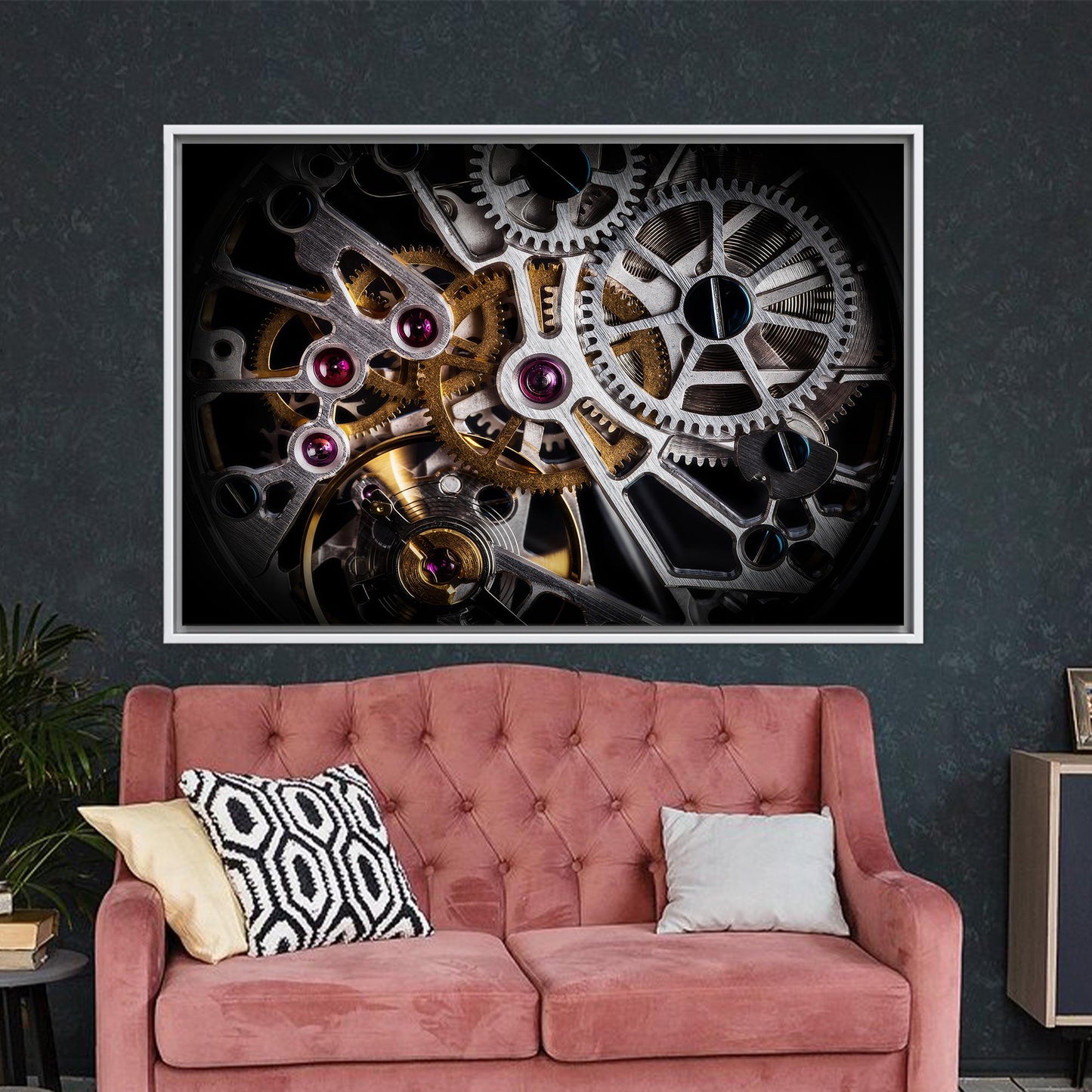 Gold Automatic Watch Mechanism Gear Canvas Print