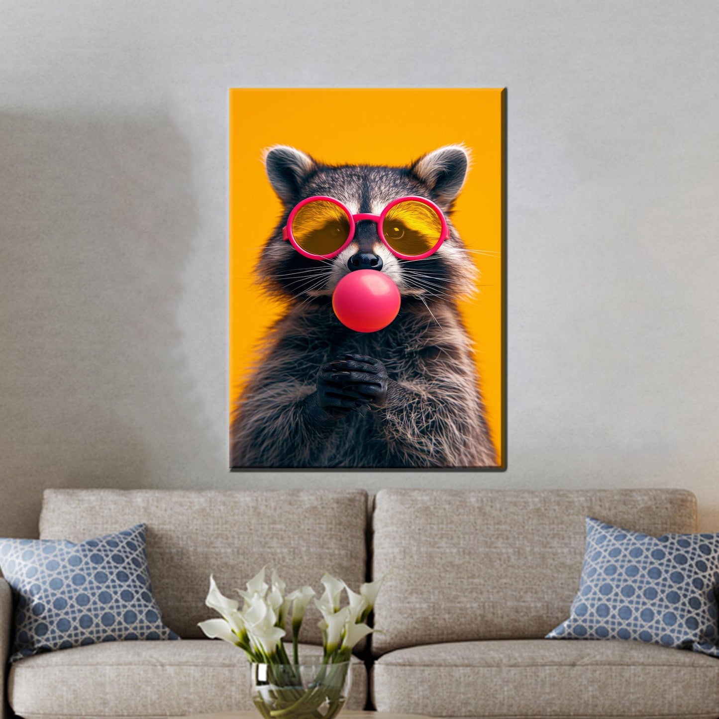 Raccoon Abstract Canvas Print